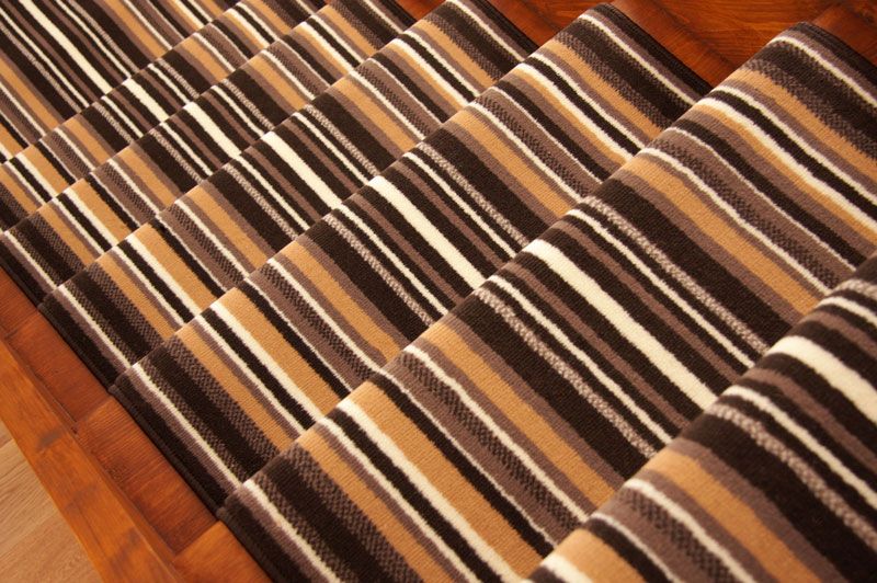 Striped Long Cut to Measure Any Length Stair Carpet Runner Rug Sold Per